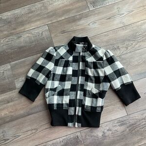 plaid y2k forever 21 Checkered Jacket - Black & White